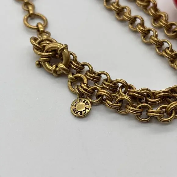 J Crew Gold Chain Statement Necklace w/ Round Vibrant Acrylic Beads - Picture 7 of 7